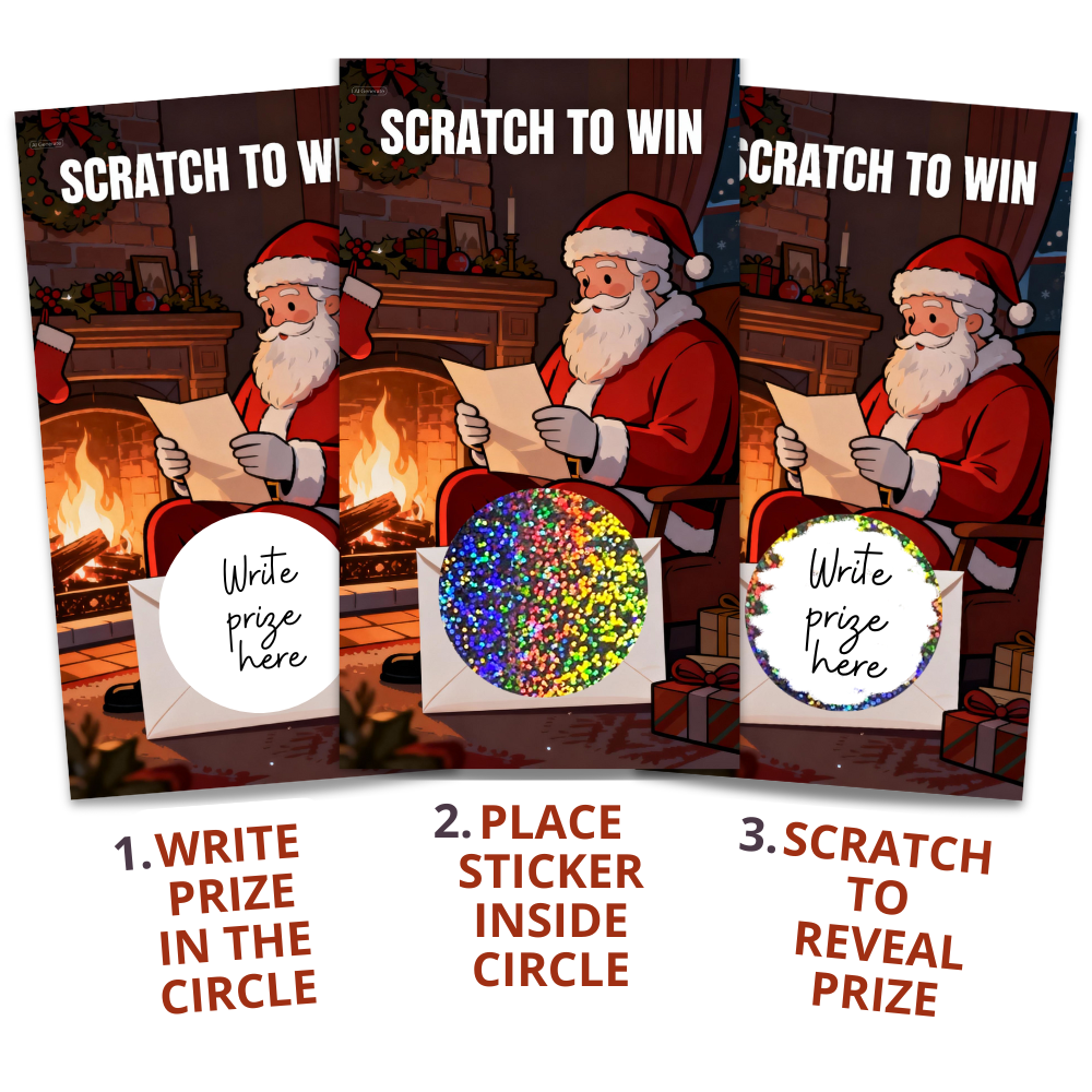Santa Checking His List Winter Scratch Off Card