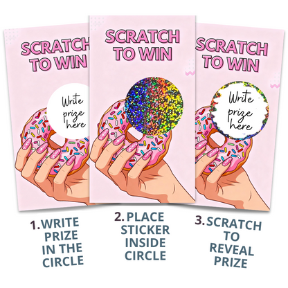 Glitter Nails Nail Tech Donut Scratch Off Card