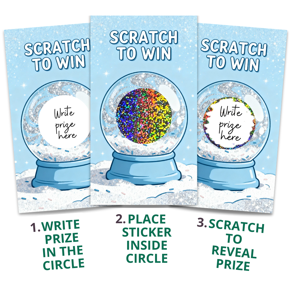 Winter Snow Globe Snowy Christmas Scratch Off Card