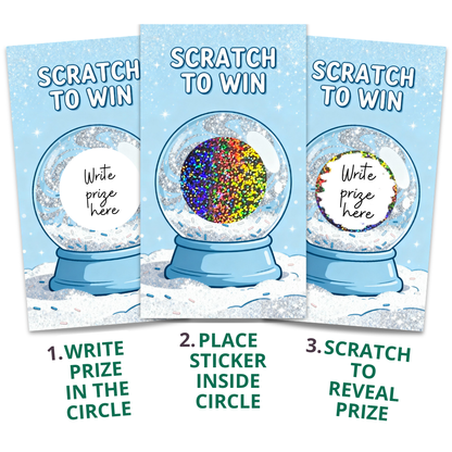 Winter Snow Globe Snowy Christmas Scratch Off Card