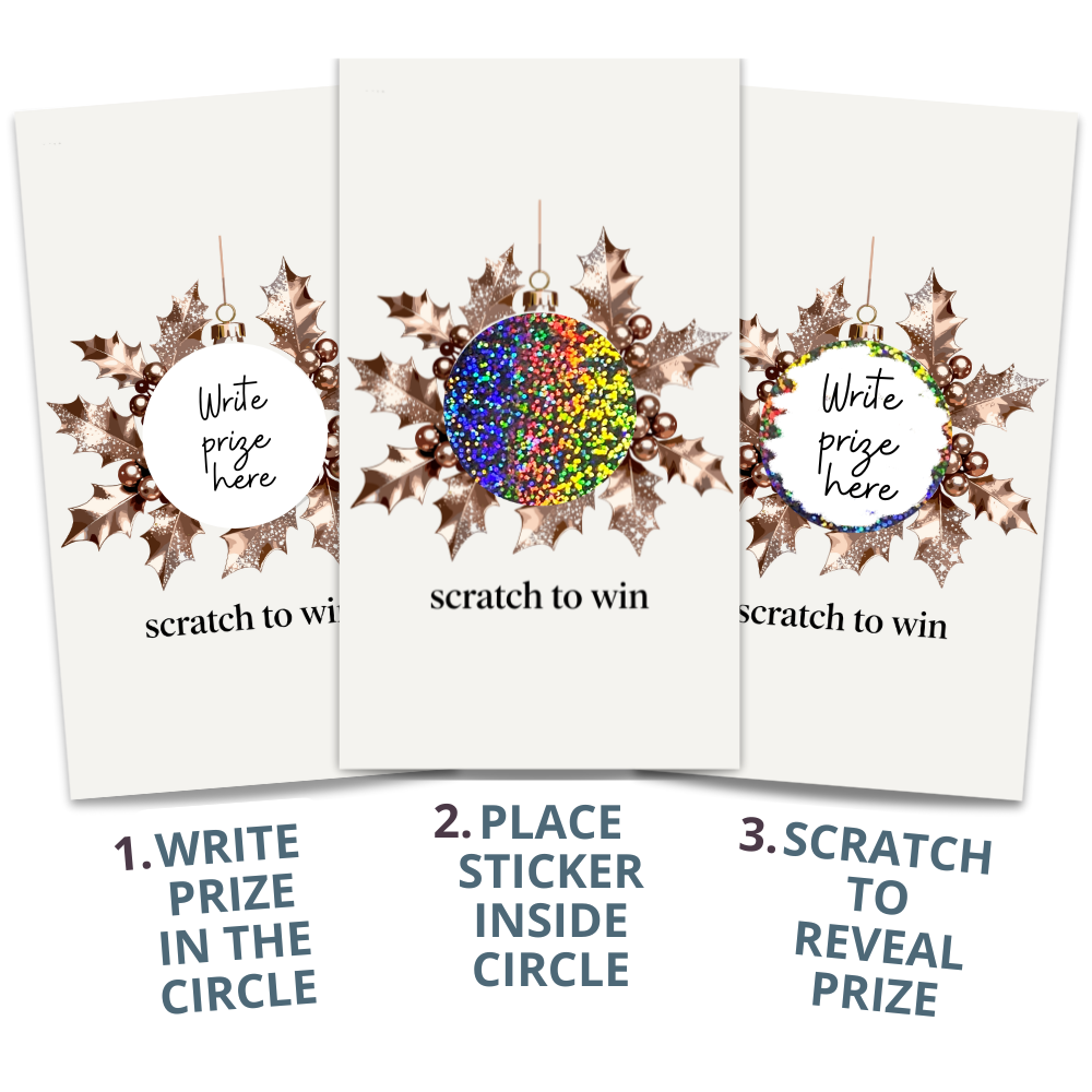 Christmas Tree Ornament Scratch Off Cards