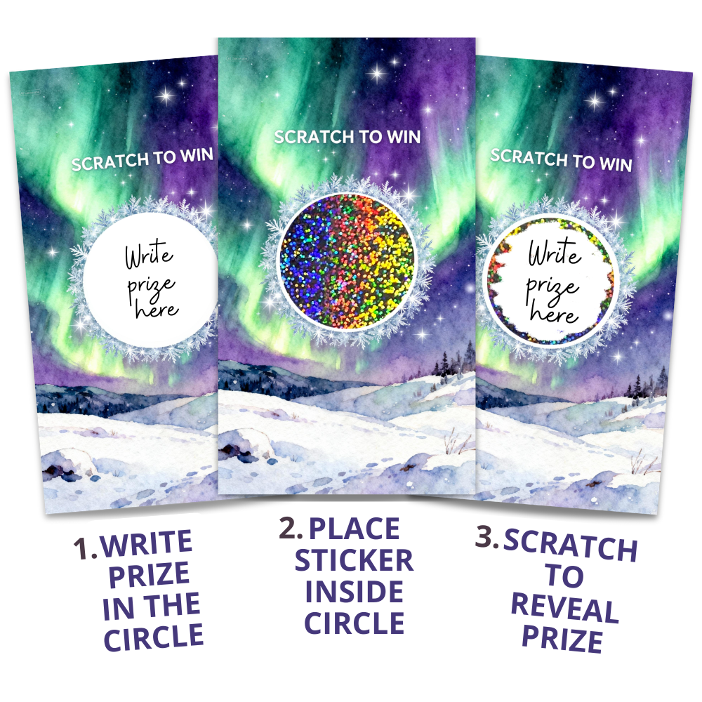 Northern Lights Winter Snow Scratch Off Card