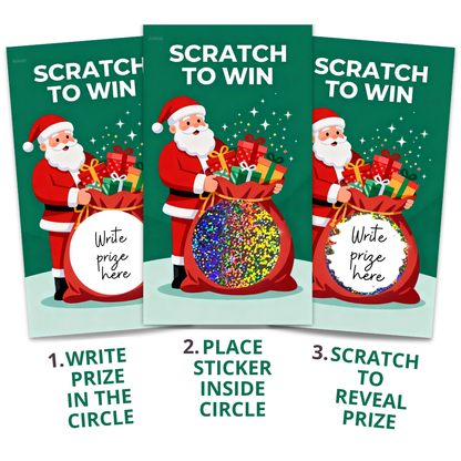 Santa Toy Sack Christmas Winter Scratch Off Card