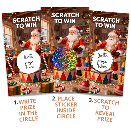 Santa Toy Workshop List Winter Scratch Off Card