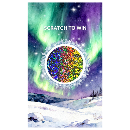 Northern Lights Winter Snow Scratch Off Card