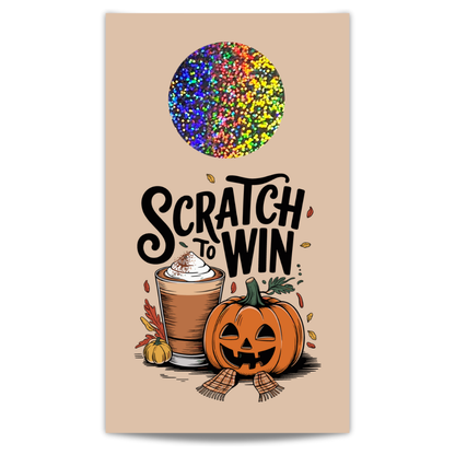 Pumpkin Spice Latte Fall Scratch Off Cards