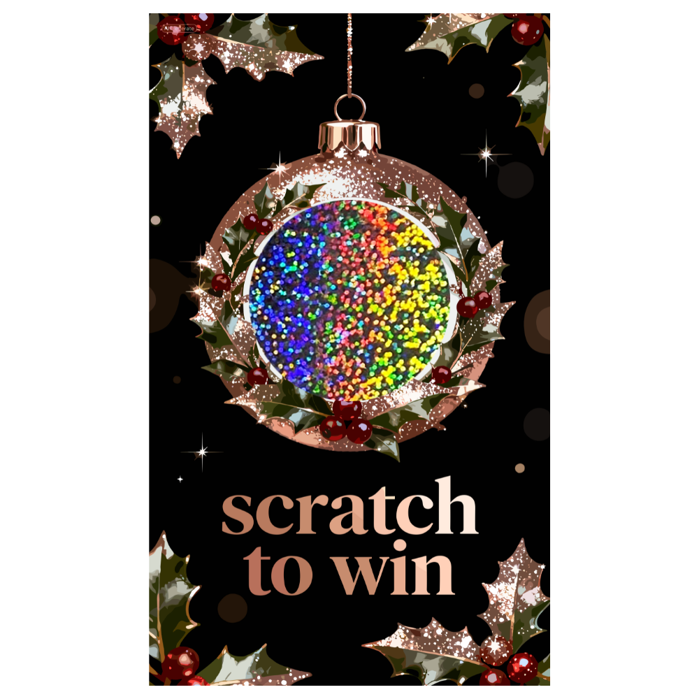Christmas Ornament Winter Christmas Rose Gold Glitter Scratch off Card
