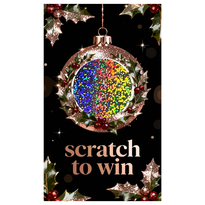 Christmas Ornament Winter Christmas Rose Gold Glitter Scratch off Card