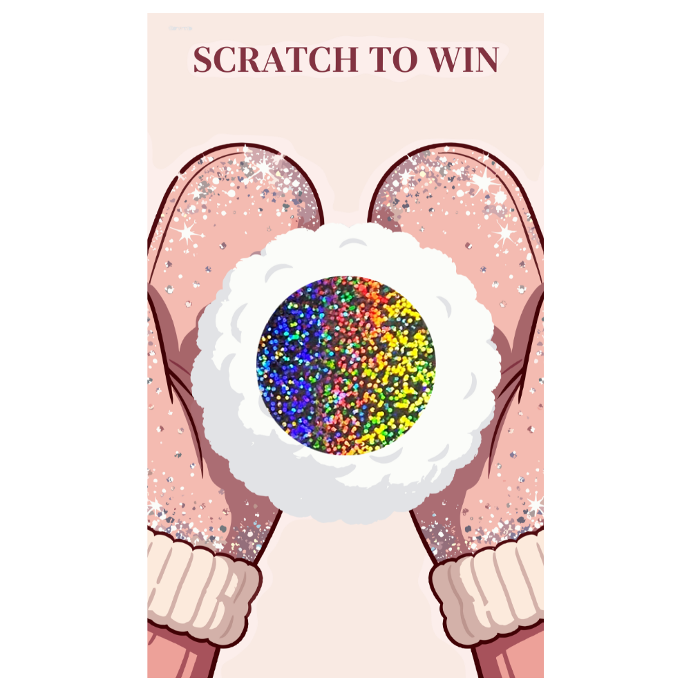 SPARKLY WINTER GLOVES AND SNOWBALL SCRATCH OFF CARDS