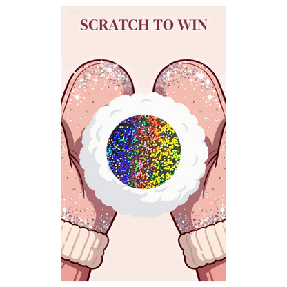SPARKLY WINTER GLOVES AND SNOWBALL SCRATCH OFF CARDS