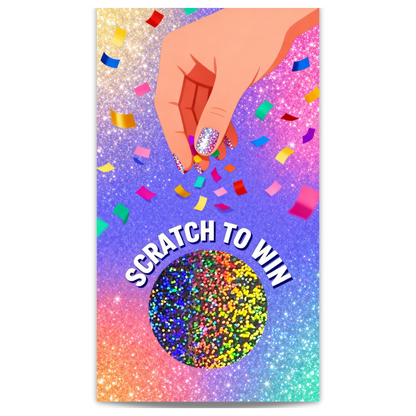 Glitter Confetti Nail Stylist Scratch Off Cards