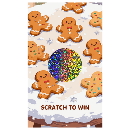 Cute Gingerbread Man Cookies Winter Christmas Scratch Off Cards