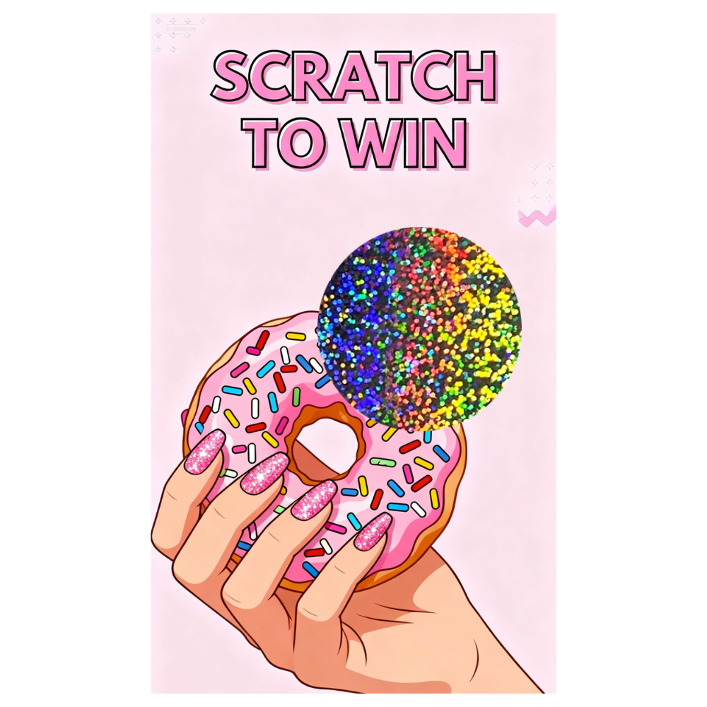 Glitter Nails Nail Tech Donut Scratch Off Card