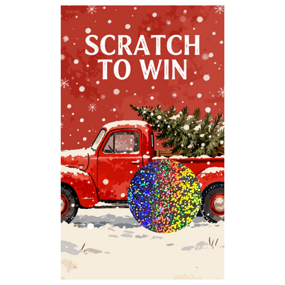 Christmas Tree Classic Red Truck SCRATCH OFF CARD
