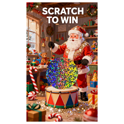 Santa Toy Workshop List Winter Scratch Off Card