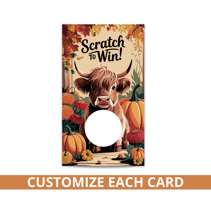 Fall Baby Highland Cow Scratch Off Card