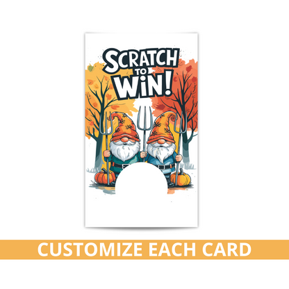 Fall Gnome Pumpkin Scratch Off Card