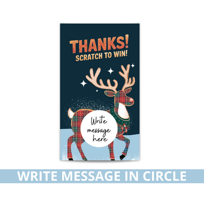 Winter Rudolph Christmas Reindeer Scratch Off Card