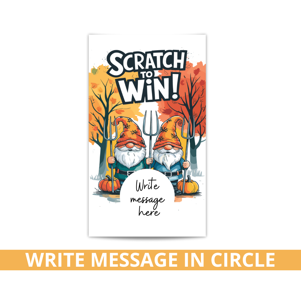 Fall Gnome Pumpkin Scratch Off Card