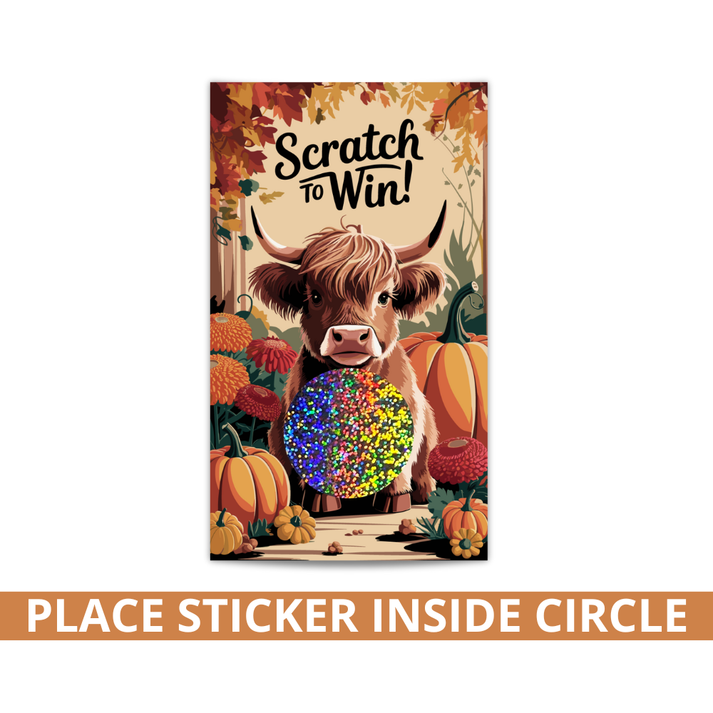 Fall Baby Highland Cow Scratch Off Card