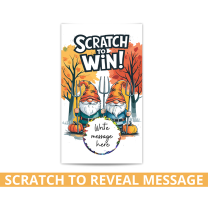 Fall Gnome Pumpkin Scratch Off Card