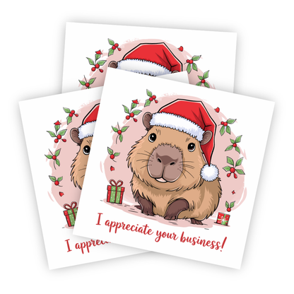 Cute Capybara Sticker, Winter Capybara Decal, Capybara Appreciation Sticker, Business Thank You Sticker, Adorable Capybara Art, Funny Capybara Sticker, Capybara Lover Gift, Winter Animal Sticker, Handmade Capybara Sticker, Capybara in Snow, Holiday Capybara Sticker, Cute Animal Sticker, Capybara Collectibles, Seasonal Capybara Art, Appreciation Sticker for Business, Winter-Themed Animal Sticker, Custom Capybara Decal, Capybara Holiday Gift, Capybara Humor Sticker, Festive Capybara Art, Capybara Winter Scene