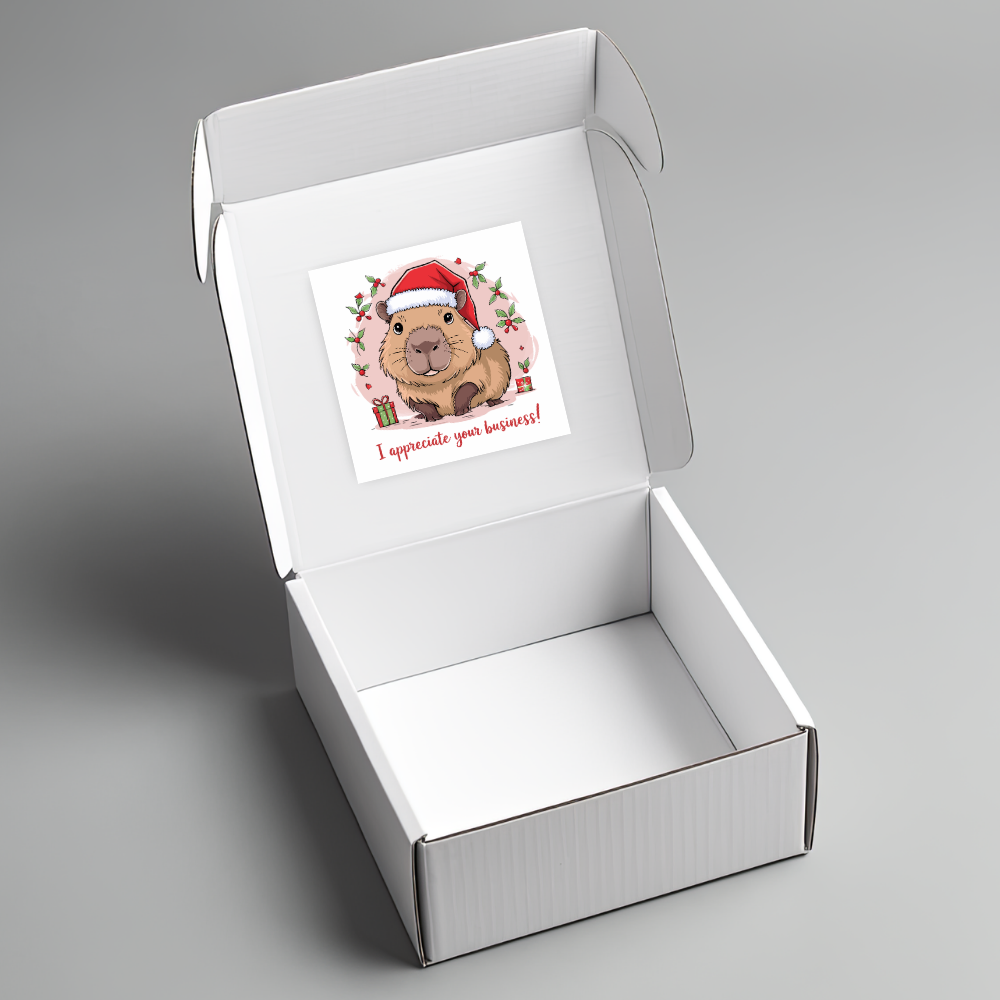 Cute Capybara Sticker, Winter Capybara Decal, Capybara Appreciation Sticker, Business Thank You Sticker, Adorable Capybara Art, Funny Capybara Sticker, Capybara Lover Gift, Winter Animal Sticker, Handmade Capybara Sticker, Capybara in Snow, Holiday Capybara Sticker, Cute Animal Sticker, Capybara Collectibles, Seasonal Capybara Art, Appreciation Sticker for Business, Winter-Themed Animal Sticker, Custom Capybara Decal, Capybara Holiday Gift, Capybara Humor Sticker, Festive Capybara Art, Capybara Winter Scene