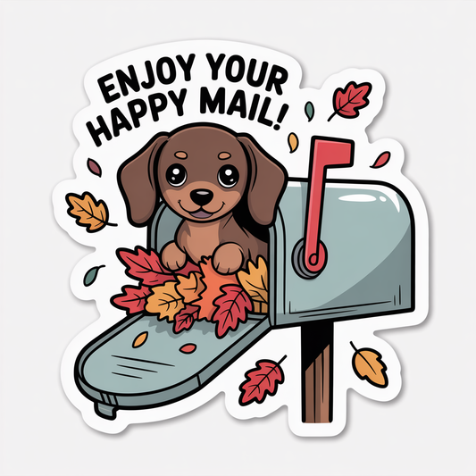fall dachshund sticker, enjoy your happy mail sticker, cute dachshund sticker, fall happy mail sticker, autumn dachshund sticker, dachshund thank you sticker, dachshund packaging sticker, dachshund happy mail sticker, autumn enjoy your mail sticker, dachshund small business sticker, cute dog fall sticker, kawaii dachshund sticker, fall order sticker, dachshund vinyl sticker, dachshund laptop sticker, dachshund water bottle sticker, dachshund notebook sticker, dachshund planner sticker, dachshund autumn art 