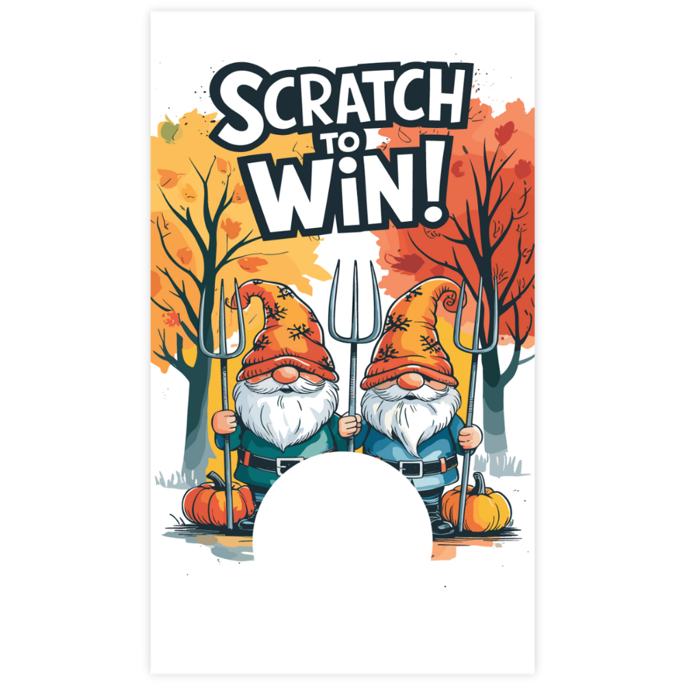 Fall Scratch Off Fall Gnome Pumpkin Scratch Off Card – Unicorn Smiles