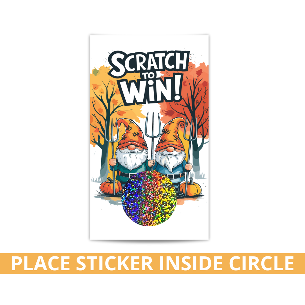 Fall gnome scratch off card, Autumn scratch card, Fall-themed scratch off, Gnome scratch off card, Harvest scratch off, Thanksgiving scratch card, Autumn gnome card, Fall giveaway card, Scratch off prize card, Thanksgiving gnome card, Cute gnome scratch off, Fall game card, Autumn gnome gift, Seasonal scratch off, Fall scratch off game, Pumpkin gnome card, Harvest gnome scratch off, Thanksgiving scratch off card, Cozy autumn scratch off, Rustic fall card, Thanksgiving prize card, Fall scratch-off card, Cute