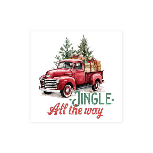 It's the most wonderful time of the year Christmas Cake Sticker, Christmas Stickers, Cute Sticker, Cute Christmas, Promotional Item, Christmas Tree Sticker , Red Truck, Christmas Truck, Christmas Truck Sticker
