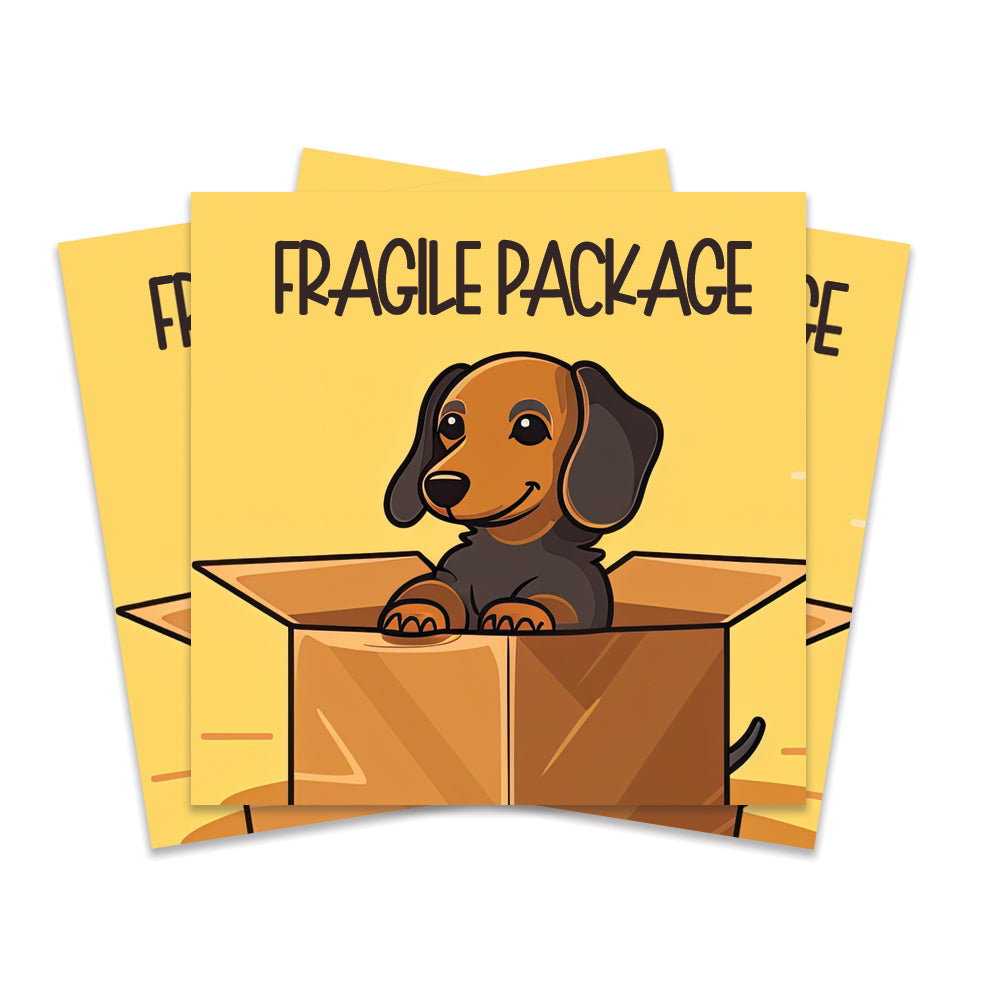 Fragile Package Sticker, Dachshund Sticker, Cute Sticker, Handle with care, handle with care sticker, fragile sticker, small business sticker, cute dachshund 
