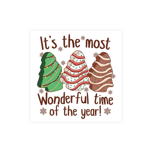 It's the most wonderful time of the year Christmas Cake Sticker, Christmas Stickers, Cute Sticker, Cute Christmas, Promotional Item, Christmas Tree Sticker 