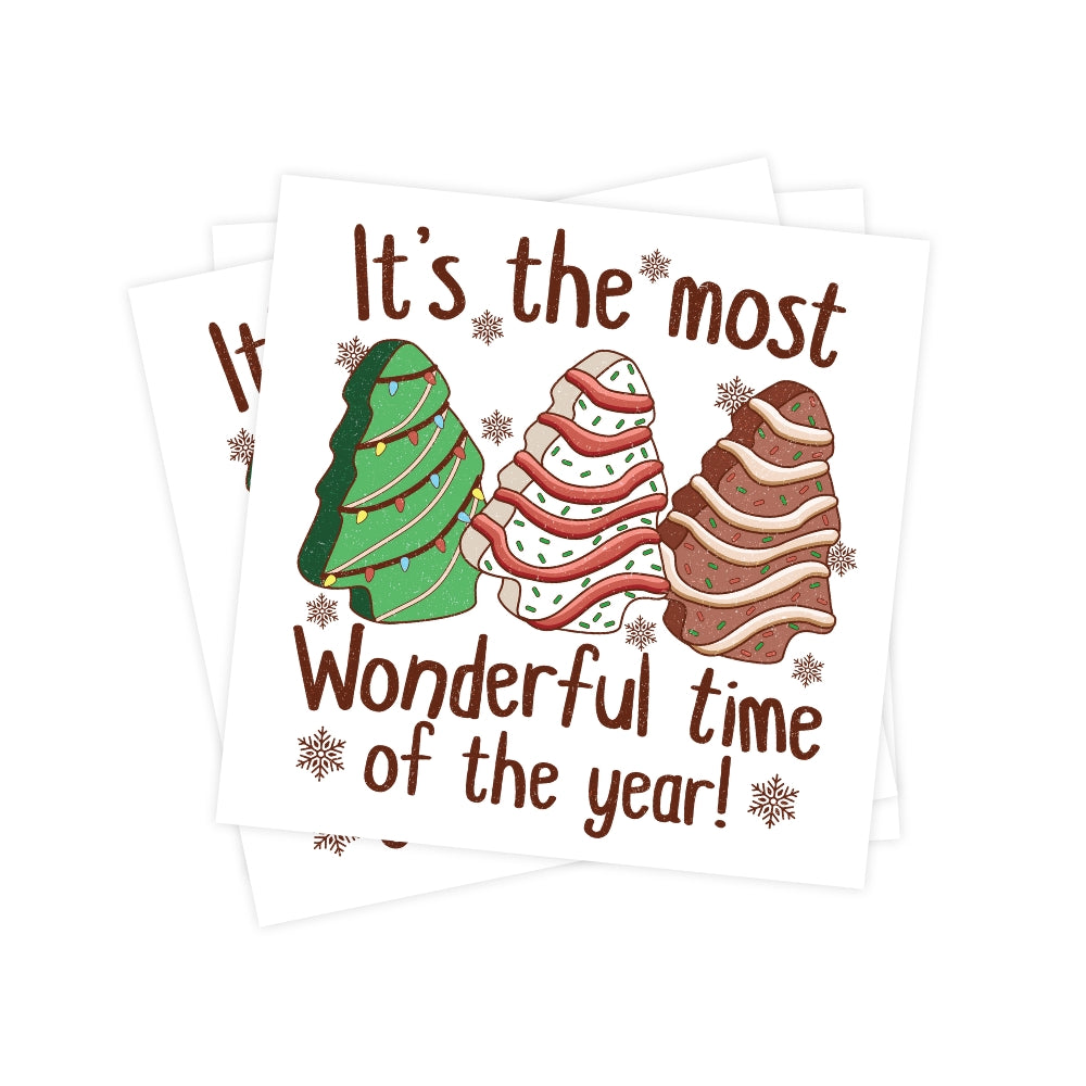 It's the most wonderful time of the year Christmas Cake Sticker, Christmas Stickers, Cute Sticker, Cute Christmas, Promotional Item, Christmas Tree Sticker 
