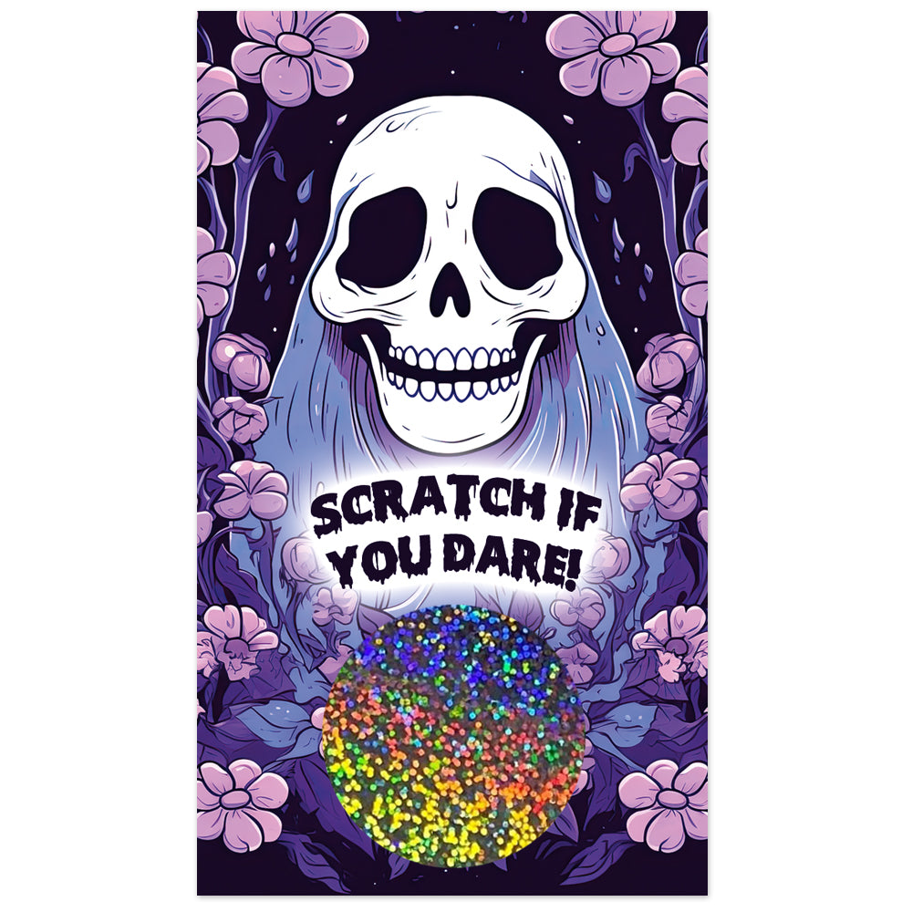 Spooky Halloween Scratch off cards, Halloween Scratch Card, Skull Scratch Card, Halloween Scratcher, Halloween Promo