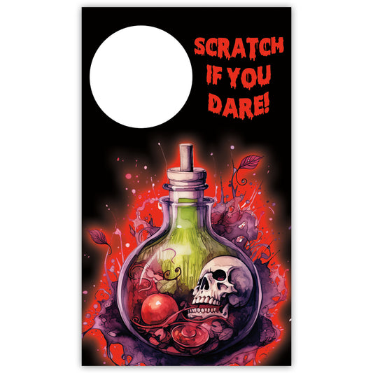 Halloween Skull Potion Bottle Scratch Off Card, Halloween Card, Halloween Skull, Halloween , Halloween Scratch off card, Halloween Scratch Card