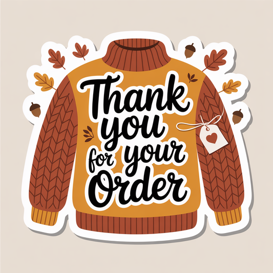 thank you for your order sticker, cute fall sticker, cozy fall sticker, fall sweatshirt sticker, autumn thank you sticker, fall thank you sticker, small business thank you sticker, fall happy mail sticker, autumn cozy sticker, cozy sweatshirt sticker, cozy fall vibes sticker, cozy autumn sticker, fall packaging sticker, autumn packaging sticker, fall shop small sticker, autumn small business sticker, handmade business fall sticker, cozy aesthetic sticker, fall doodle sticker, fall cartoon sticker, kawaii