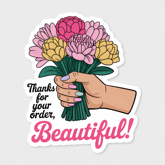 thanks for your order sticker, beautiful flower sticker, nail art thank you sticker, nails packaging sticker, flower thank you sticker, small business thank you sticker, cute order thank you sticker, pretty flower sticker, nail tech thank you sticker, nail salon sticker, nail art packaging sticker, manicure thank you sticker, pedicure sticker, floral thank you sticker, girly thank you sticker, feminine thank you sticker, aesthetic thank you sticker, cute packaging sticker, customer thank you sticker, nail p