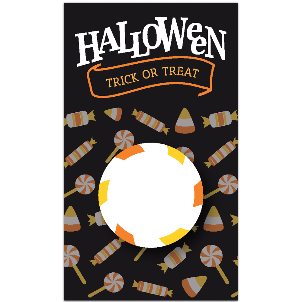 Happy Halloween Scratch to Win Trick or Treat Candy Scratch Off Card
