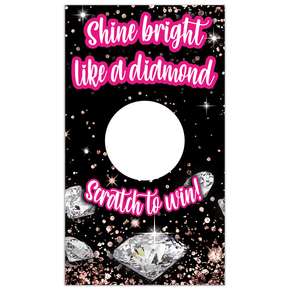 Diamond Rose Gold Glitter Scratch off card