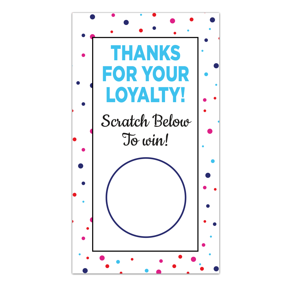 Personalized Polka Dot Loyalty Scratch Off Card