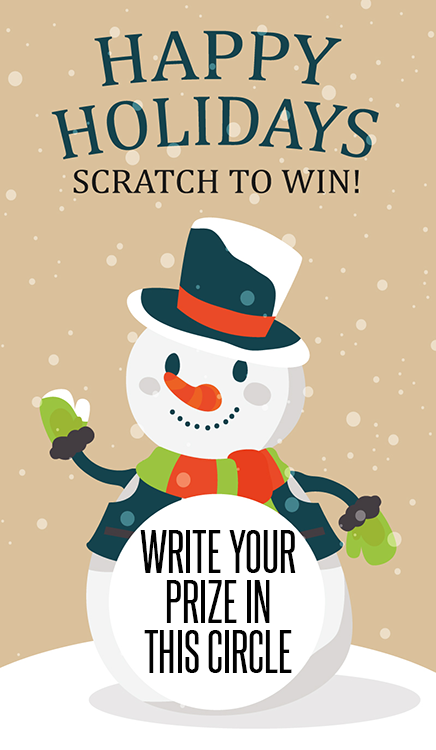 Winter Snowman Scratch Off Card - Fashion Retailer, Fashion Consultant Scratch To Win Christmas