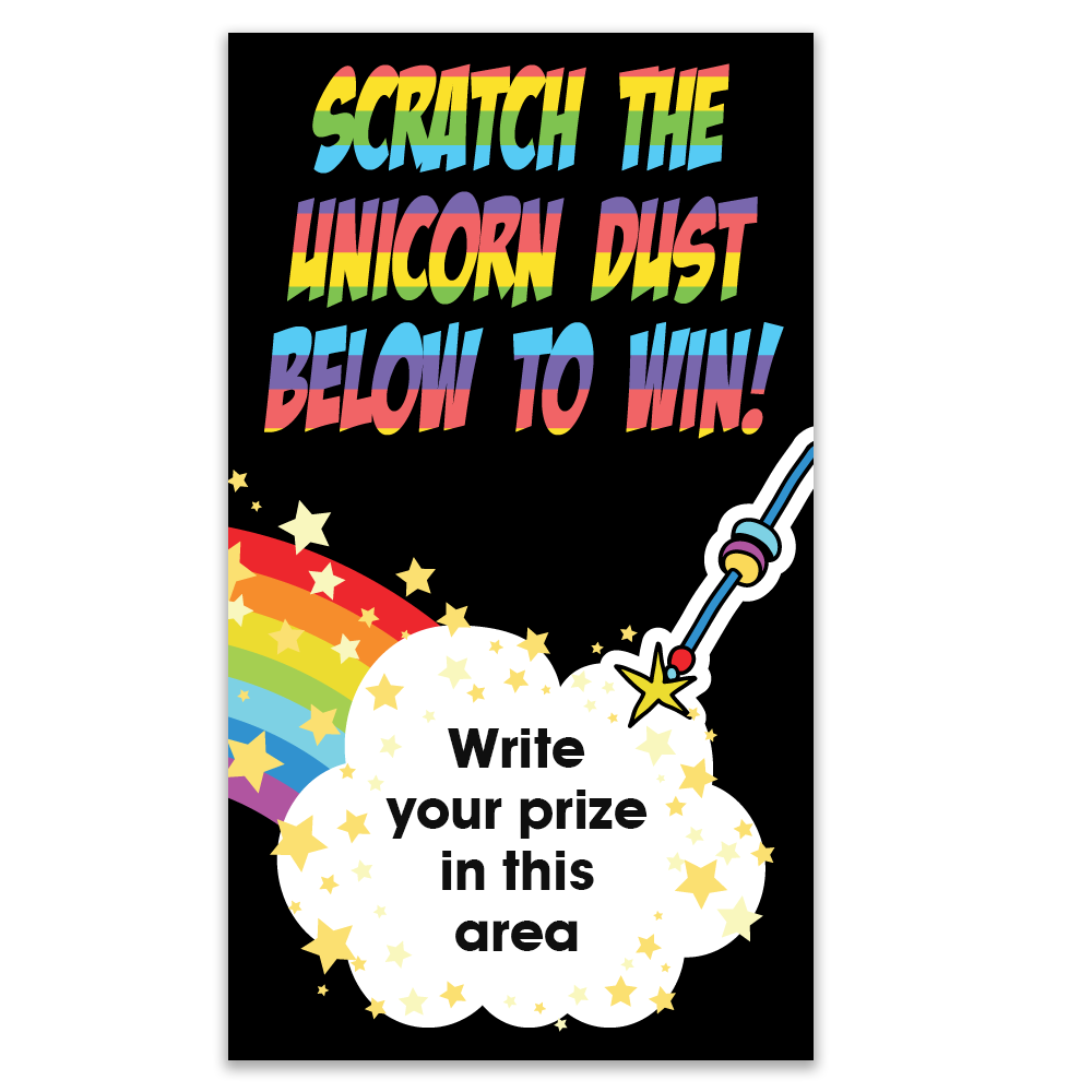 Unicorn Dust Scratch Off Card with Glitter Sticker