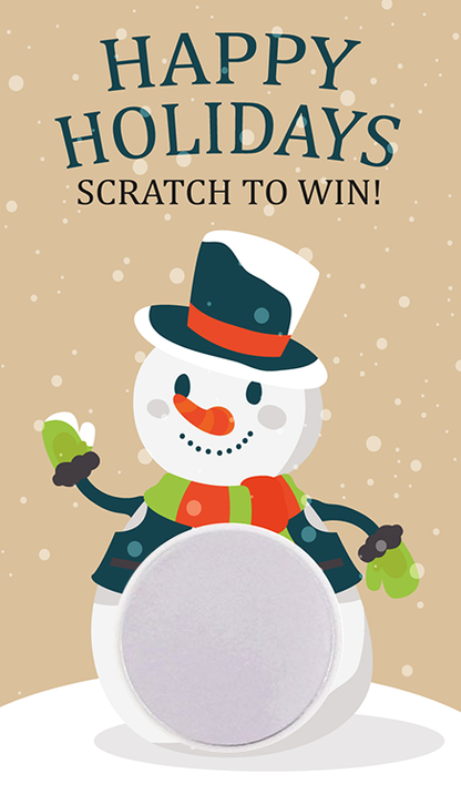 Winter Snowman Scratch Off Card - Fashion Retailer, Fashion Consultant Scratch To Win Christmas
