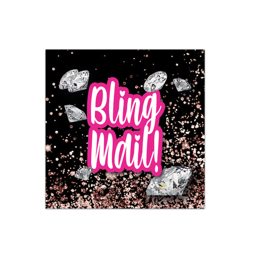 Bling Mail Rose Gold and Diamond Sticker Paparazzi