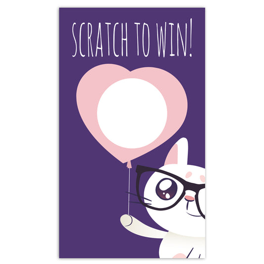 Kitten Kat Heart Balloon Scratch Off Card