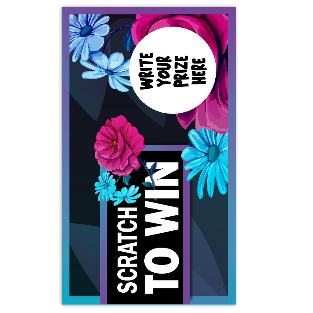 Dark Floral Rose Scratch Off Card