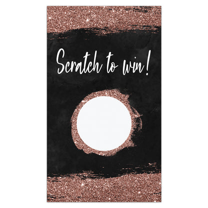 Rose Gold Glitter and Black Marble Scratch Off Cards