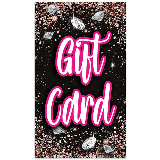 Customizable Diamond and rose gold glitter gift card