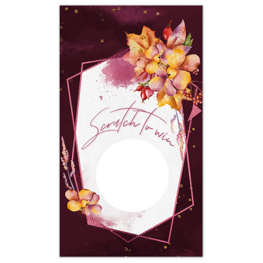 Fall Themed Rose Gold Floral Scratch Off Card